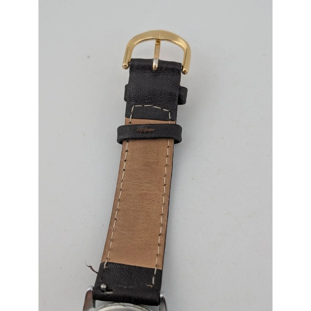 Timex Indiglo Women's Watch 30mm Silver Case Brown Leather Band- New Battery